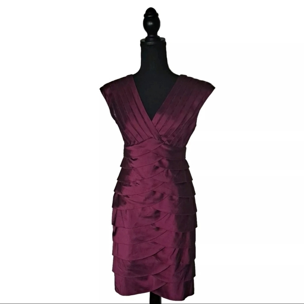 Adriana Papeell Size 6 Burgundy Purple Formal Party Dress B25#13